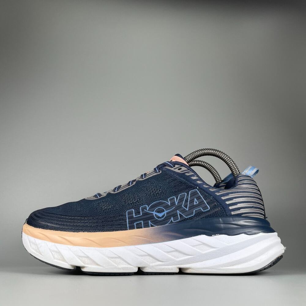 Hoka One One W Bondi 6 Women's Size 8 Blue Peach Running Shoe Casual Sneaker GUC